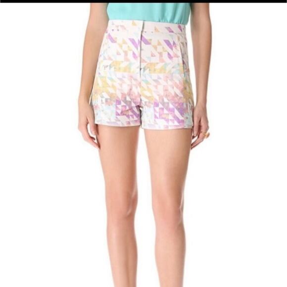 Tibi Velocity Prismatic Print High Rise Shorts NWOT - Picture 1 of 9
